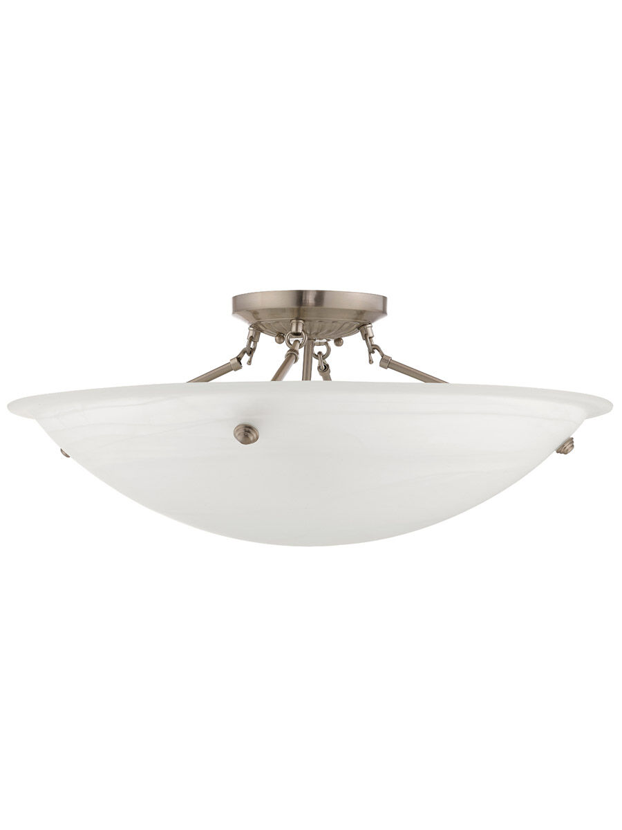 Oasis 4 Light 24 inch Brushed Nickel Semi-Flush Mount Ceiling Light