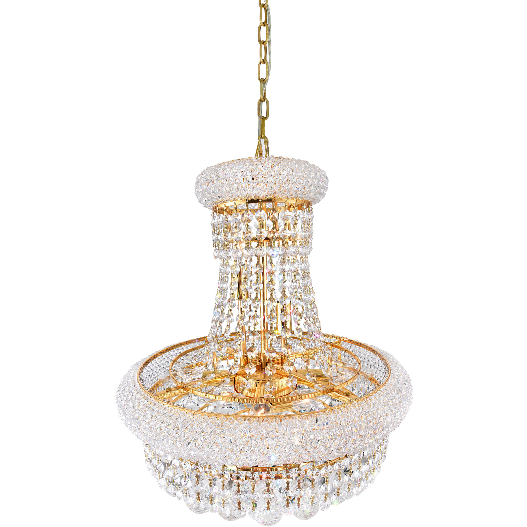 Empire 8 Light 18 inch Gold Down Chandelier Ceiling Light