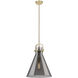Downtown Urban Newton Cone 1 Light 14 inch Champagne Bronze Pendant Ceiling Light in Light Smoke Glass