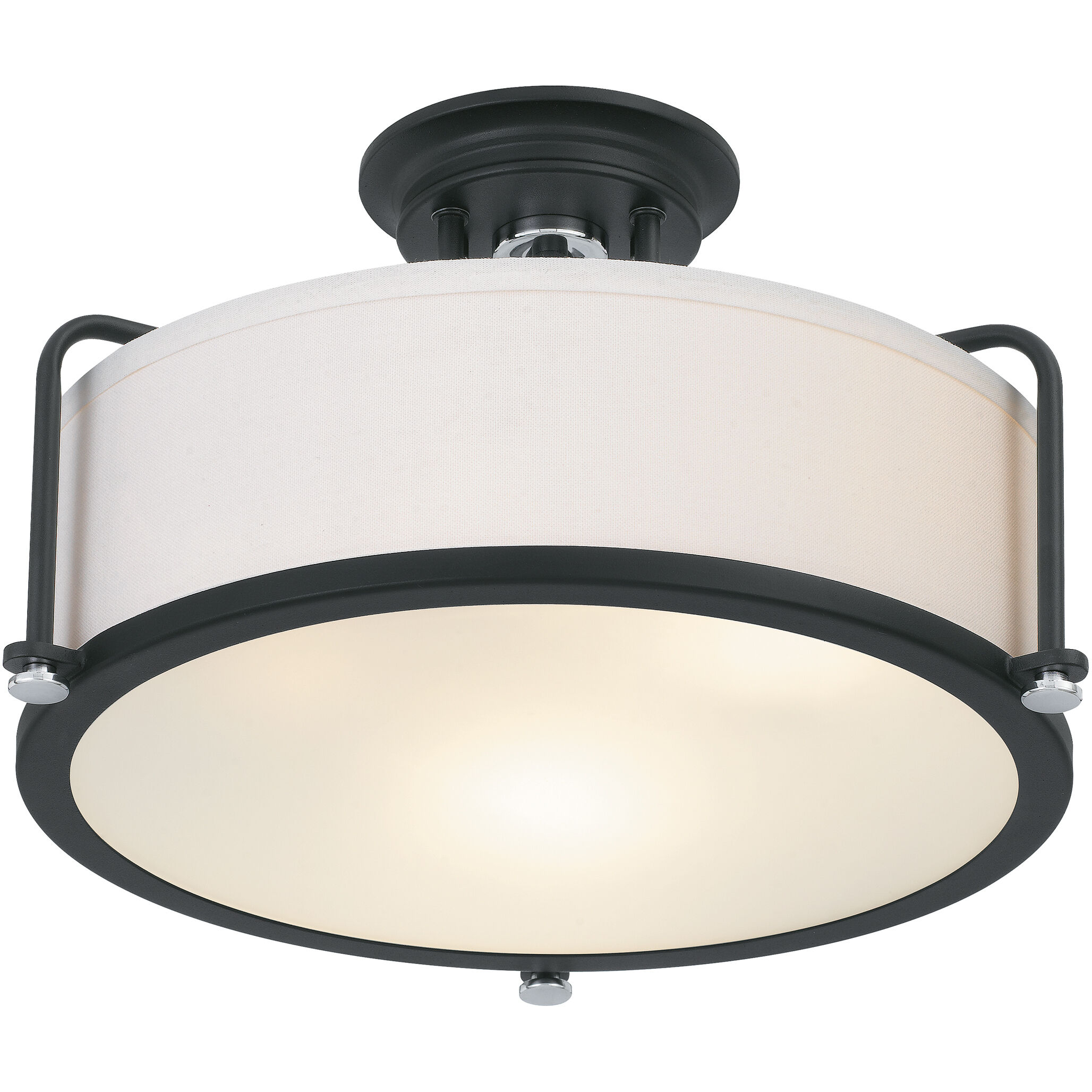 Rigel 3 Light 17.5 inch Earth Black Semi-Flush Mount Ceiling Light