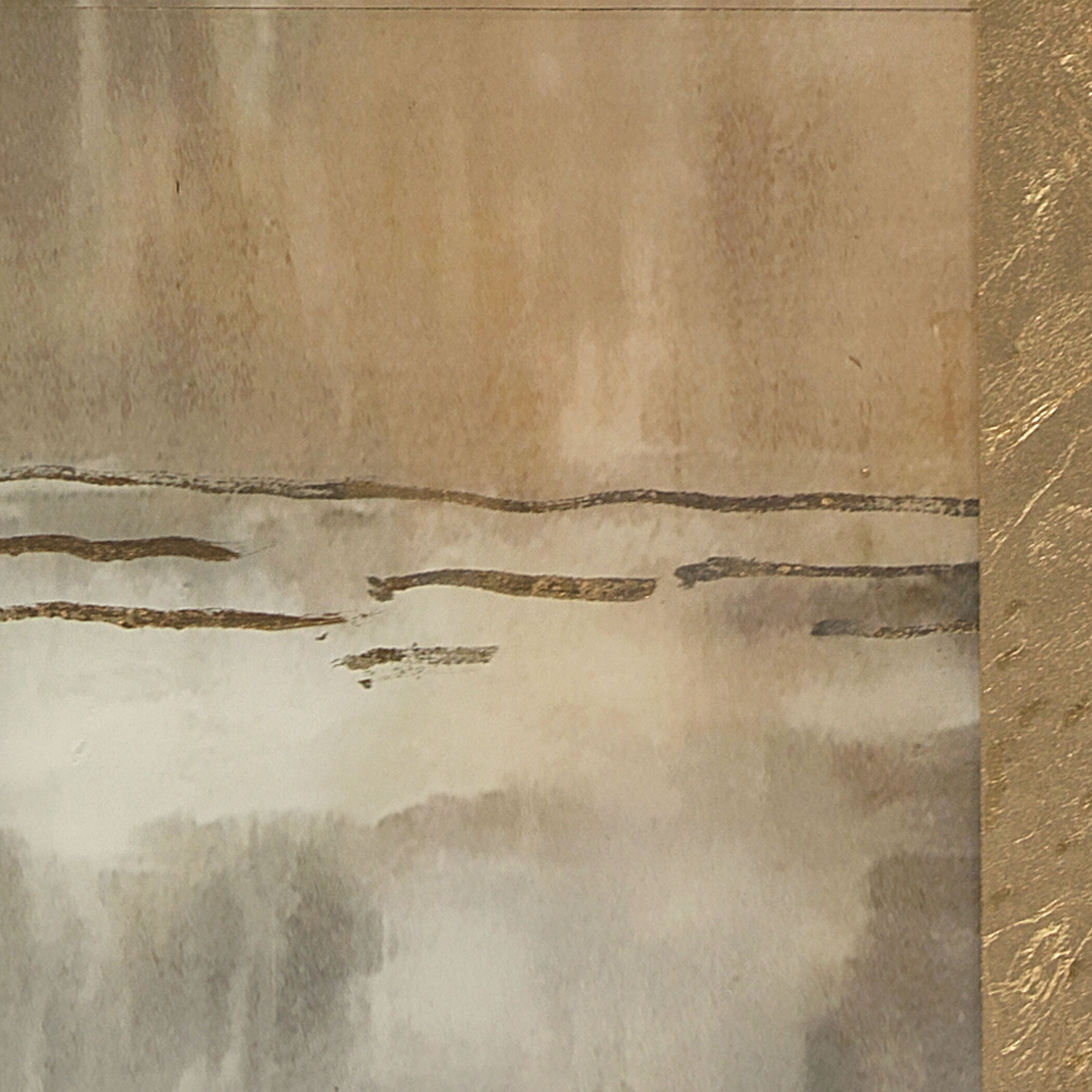 Cloudscape 33 inch 150.00 watt Taupe & Slate Lacquer w/ Antique Gold Leafed Metal Table Lamp Portable Light