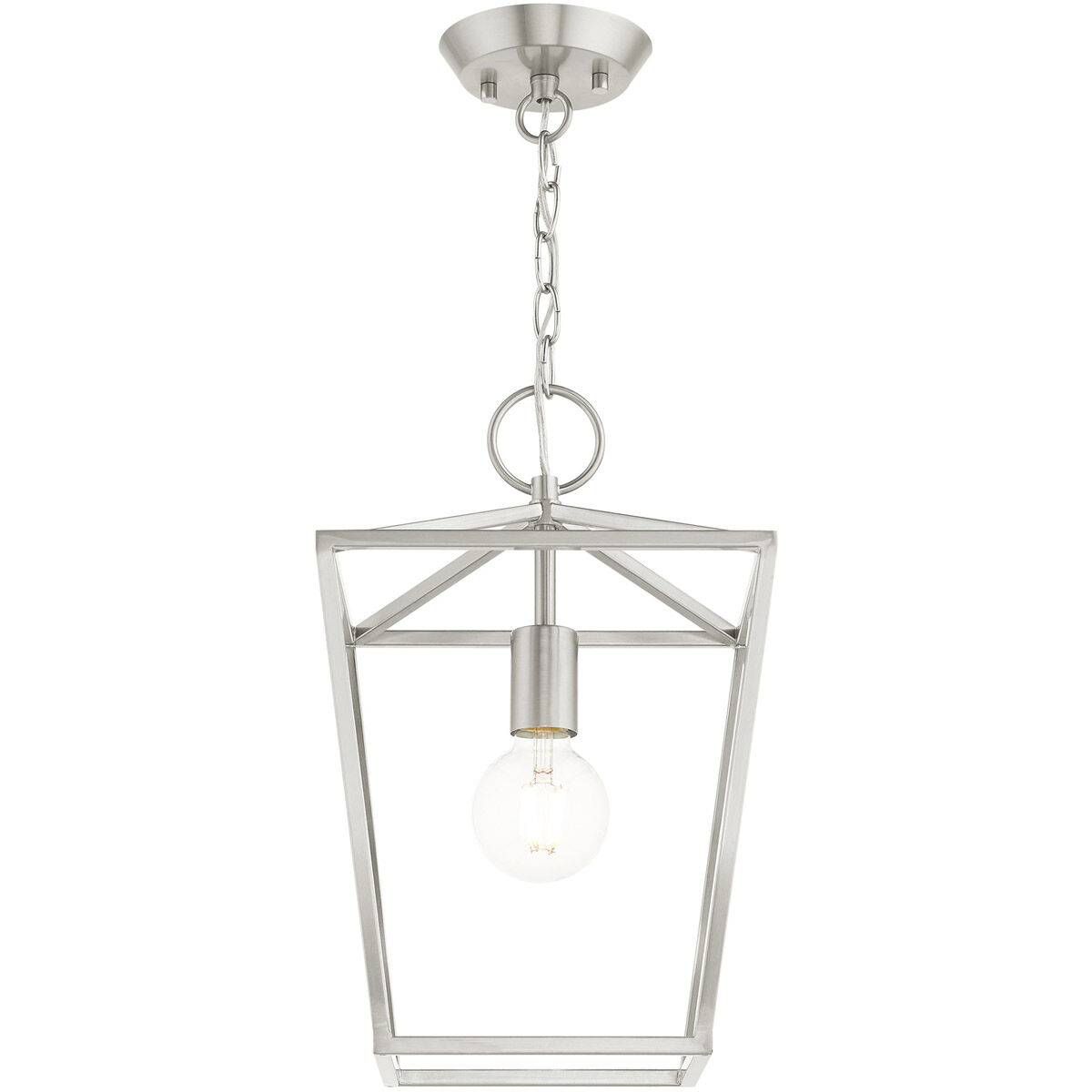 Devone 1 Light 10 inch Brushed Nickel Convertible Semi Flush/Lantern Ceiling Light