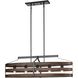 Fort Garry Linear Ceiling Light in Graphite And Ironwood On Metal
