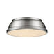 Duncan 2 Light 14 inch Pewter Flush Mount Ceiling Light, Damp