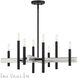 Denmark 8 Light 28 inch Black with Brushed Nickel Accents Chandelier Ceiling Light