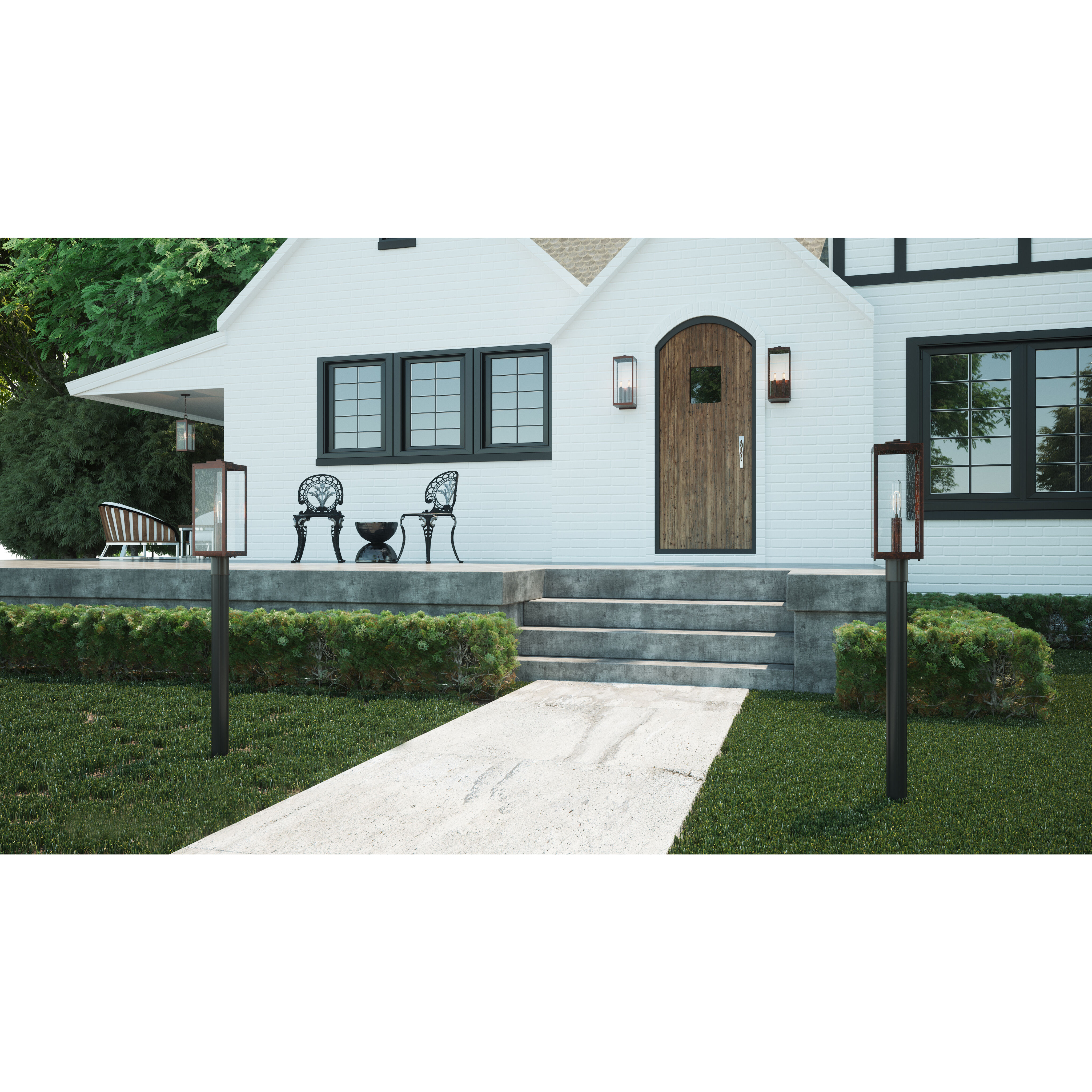 Westover 1 Light 21 inch Industrial Bronze Outdoor Post Lantern