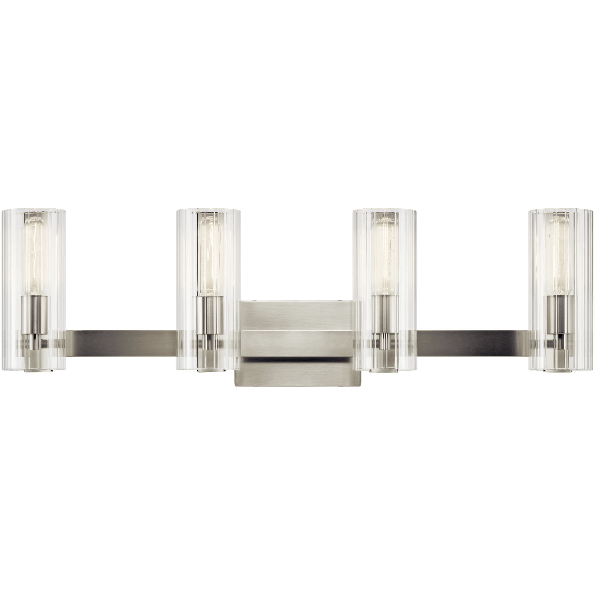 Jemsa 4 Light 32 inch Brushed Nickel Bath Bracket Wall Light, 4 Arm