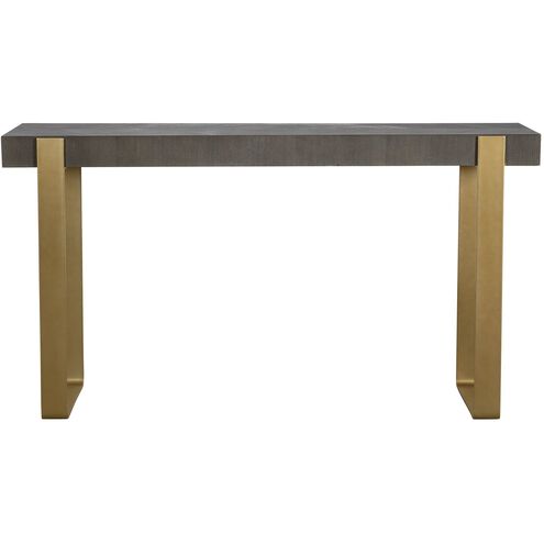 Kea 60 inch Dark Walnut Stain and Brushed Brass Console Table