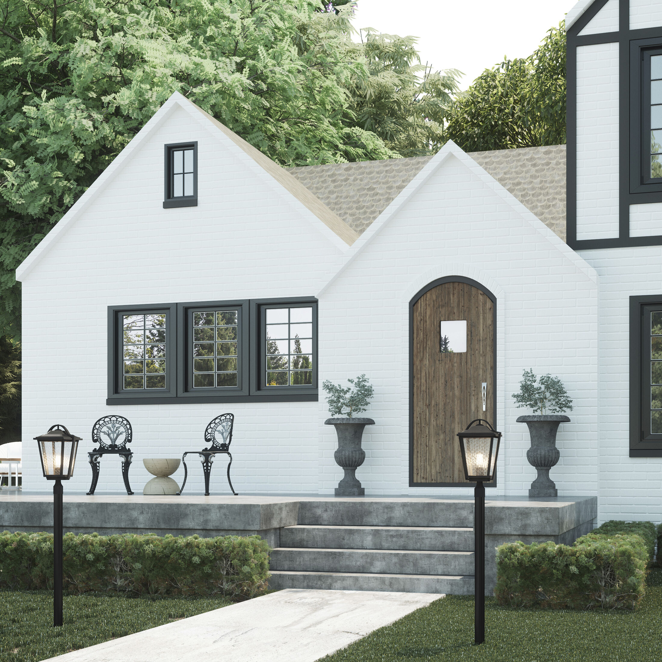 Darius 1 Light 20 inch Earth Black Outdoor Post Light