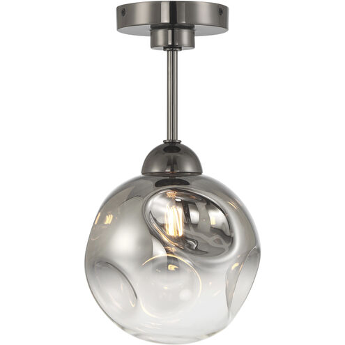 Neveh 1 Light 8 inch Gun Metal Semi Flush Ceiling Light
