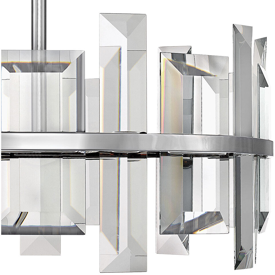 Odette LED 30 inch Polished Nickel Chandelier Ceiling Light, Semi-Flush Mount