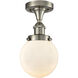 Ballston Beacon 1 Light 6 inch Brushed Satin Nickel Flush Mount Ceiling Light in Matte White Glass, Ballston