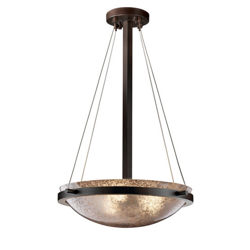 Fusion 3 Light Dark Bronze Pendant Bowl Ceiling Light in Incandescent, Mercury Fusion