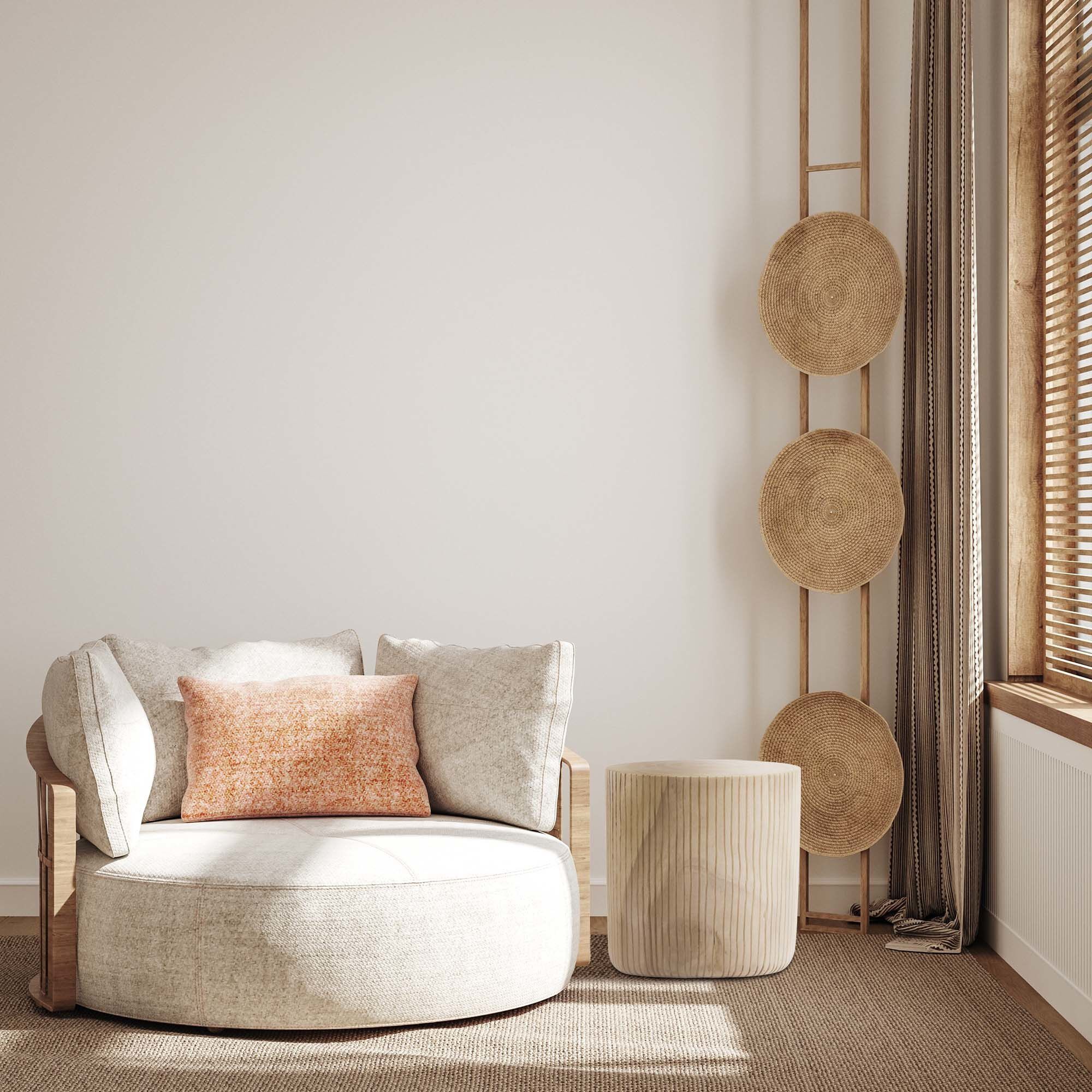 Java 15.7 inch Beige Table/Stool