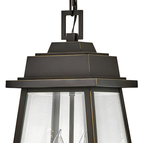 Bainbridge LED 10 inch Oil Rubbed Bronze with Heritage Brass Outdoor Hanging Lantern