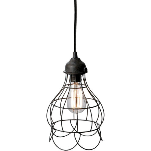 Wire 1 Light 6 inch Oil Rubbed Bronze Mini Pendant Ceiling Light, H-Bar