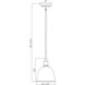 Sawyer 1 Light 8.25 inch Brushed Nickel Pendant Ceiling Light