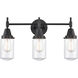 Caden LED 23 inch Matte Black Bath Vanity Light Wall Light in Clear Glass