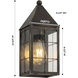 Ashford 1 Light 13.75 inch Bronze Outdoor Sconce in Clear Glass, H Wire Pattern, Brass Traditions by Innovations Lighting