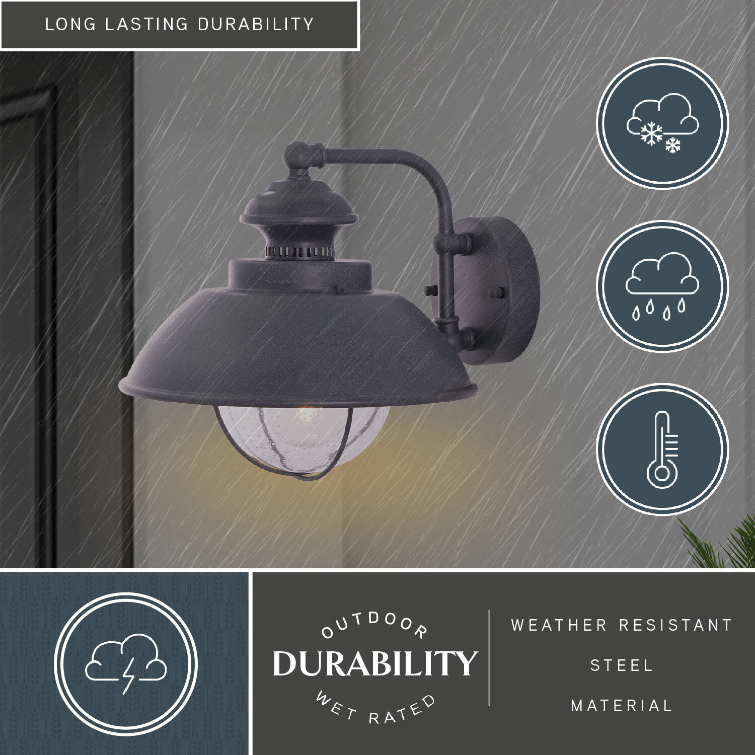 Harwich LED 10.25 inch Textured Gray Outdoor Wall