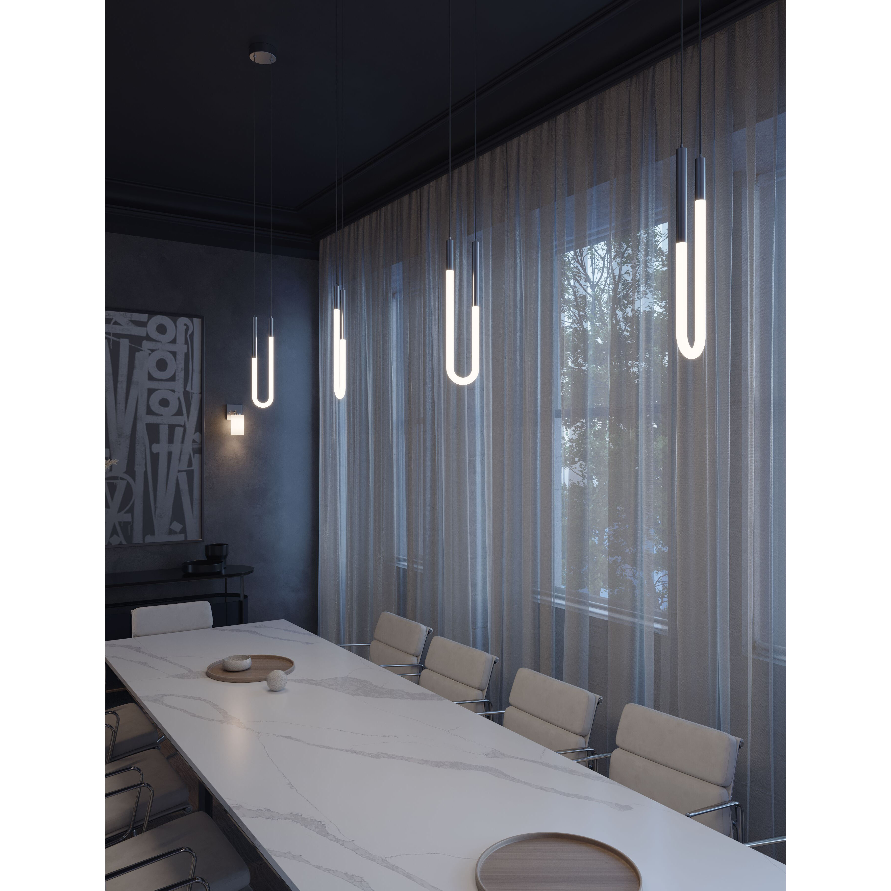 Adel LED 4 inch Satin Nickel Pendant Ceiling Light