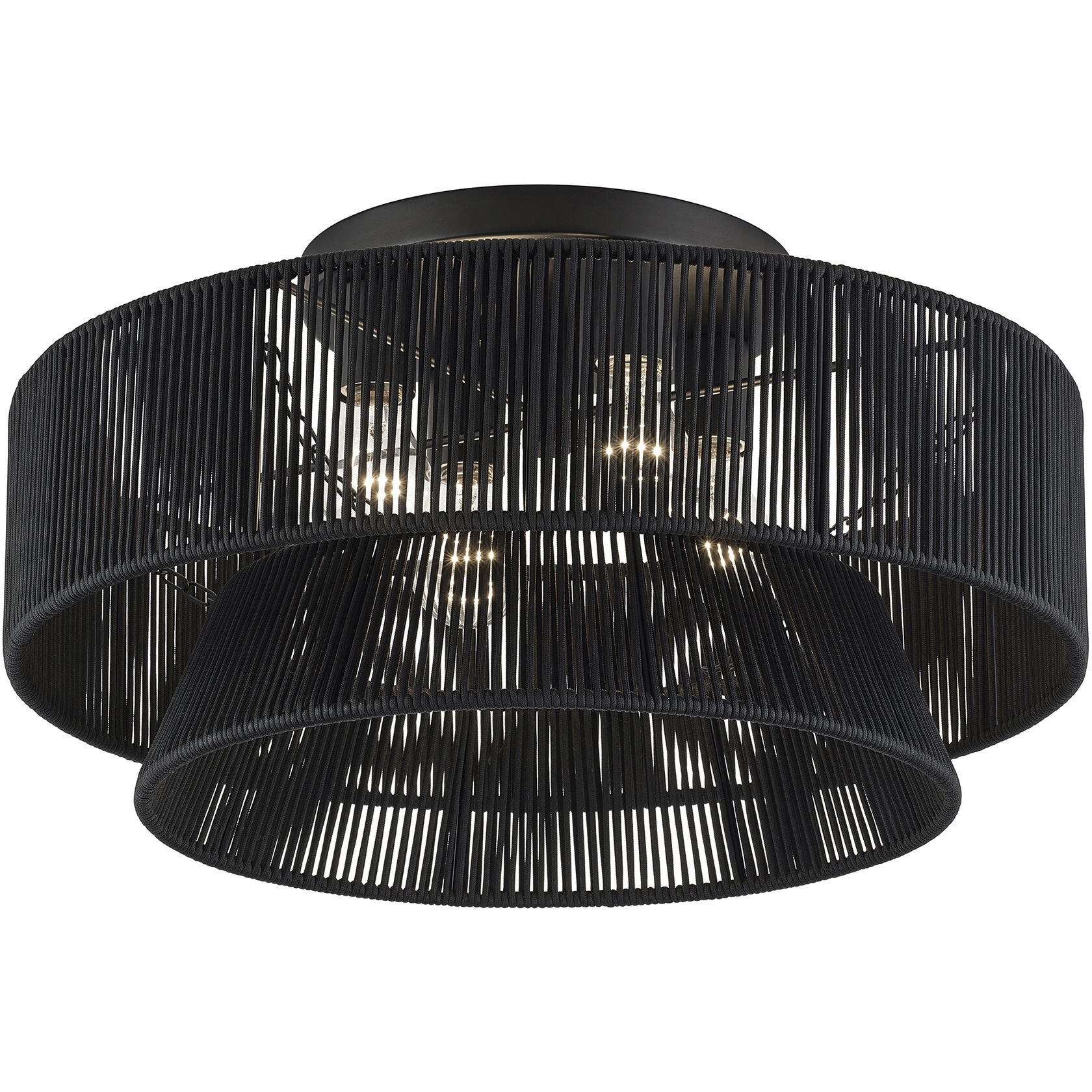 Florell 4 Light 21 inch Black Semi Flush Mount Ceiling Light, Extra Large