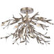 Priscilla 4 Light 23 inch Silver Leaf Flush Mount Ceiling Light
