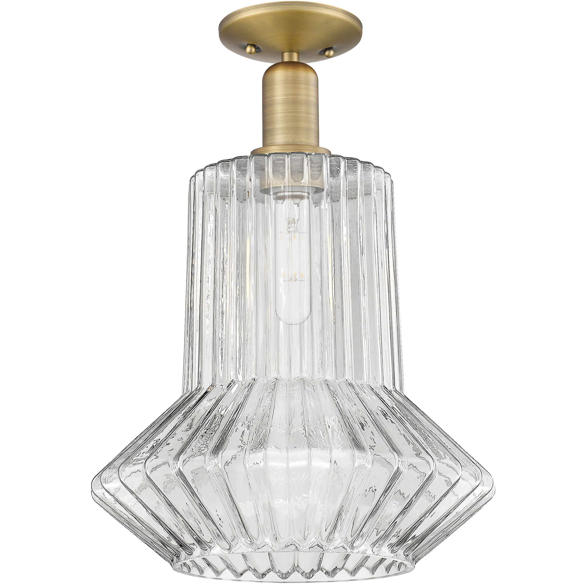 Arcadia Springwater 1 Light 12 inch Brushed Brass Semi-Flush Mount Ceiling Light