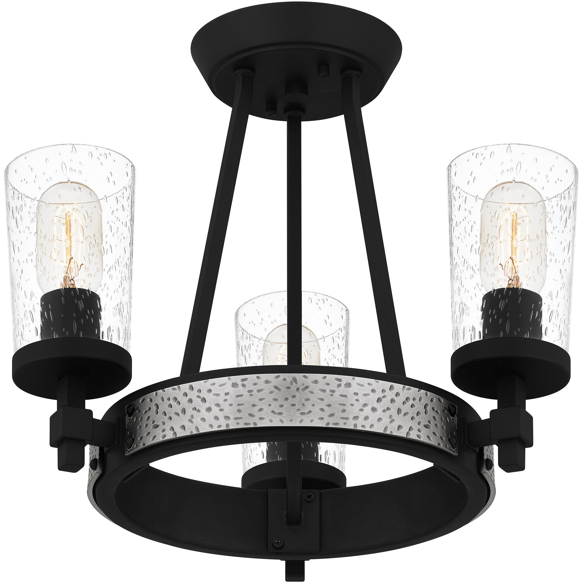 Alpine 3 Light 16 inch Earth Black Semi-Flush Mount Ceiling Light