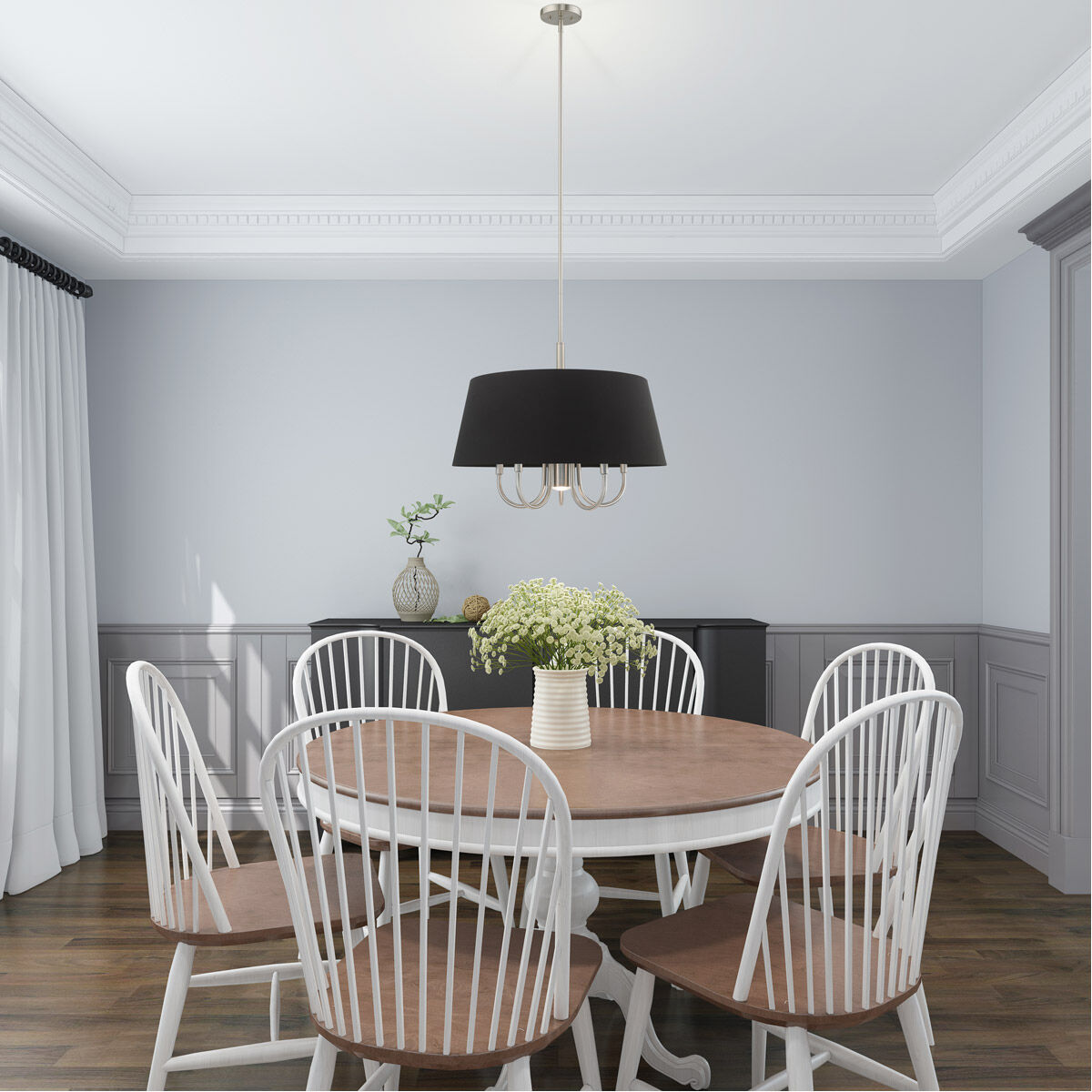 Belclaire 6 Light 24 inch Brushed Nickel Pendant Chandelier Ceiling Light