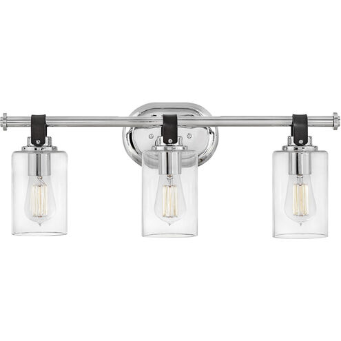 Halstead 3 Light 24 inch Chrome Vanity Light Wall Light