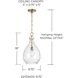 Brentwood 1 Light 9.75 inch Aged Brass Pendant Ceiling Light