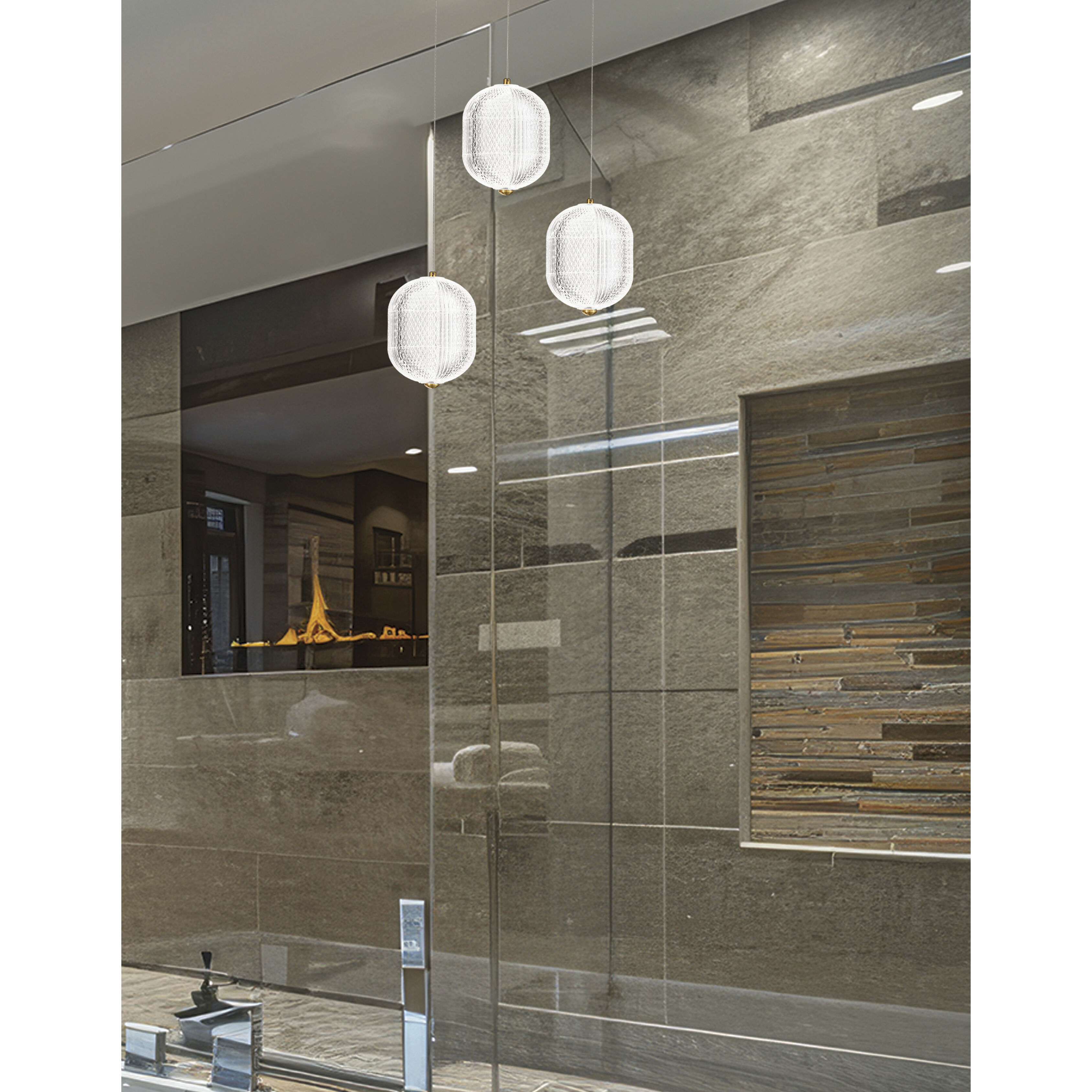 Peri LED 12 inch Aged Brass Multi Pendant Ceiling Light