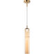Bambu 1 Light 3.5 inch Aged Gold Brass and Amber Glass Pendant Ceiling Light