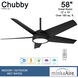 Chubby 58 inch Coal Indoor/Outdoor Ceiling Fan, Wifi