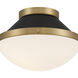 Xander 1 Light 12.25 inch Vibrant Gold Flush Ceiling Light in Vibrant Gold and Matte Black