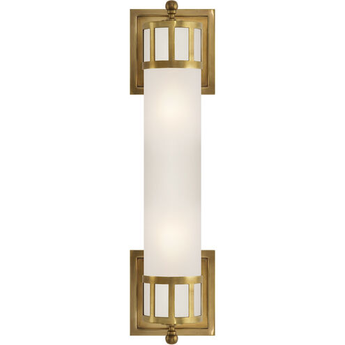 Openwork 2 Light 4.75 inch Hand-Rubbed Antique Brass Bath Sconce Wall Light, Medium