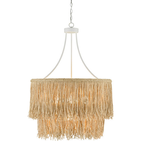 Samoa 4 Light 31 inch Gesso White/Natural Rope Two-Tiered Chandelier Ceiling Light