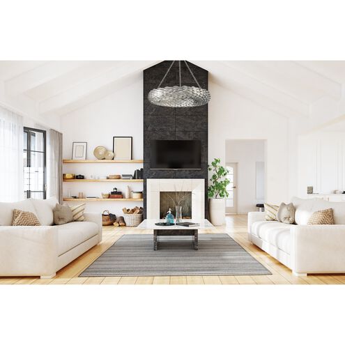 Broche 8 Light 33.5 inch Antique Silver Chandelier Ceiling Light