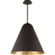 Taper LED 22 inch Bronze and Gold Leaf Pendant Ceiling Light