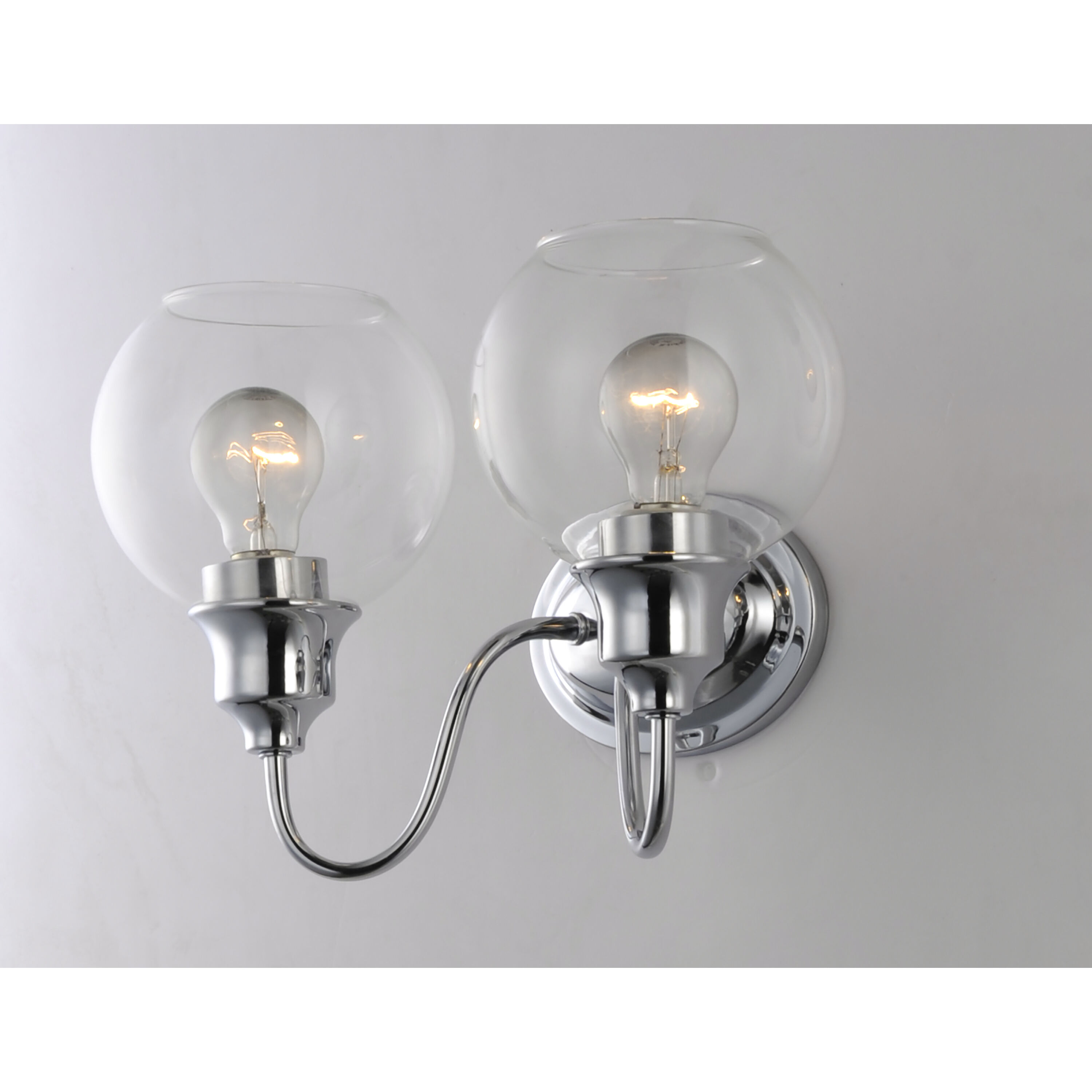 Ballord 2 Light 14 inch Polished Chrome Bath Vanity Wall Light in Clear