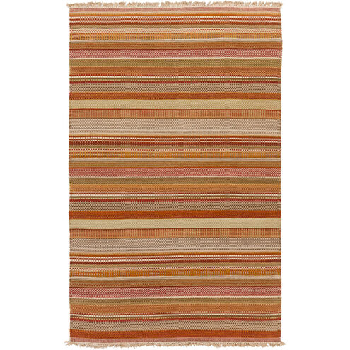 Tibet 36 X 24 inch Burnt Orange, Dark Red, Wheat Rug