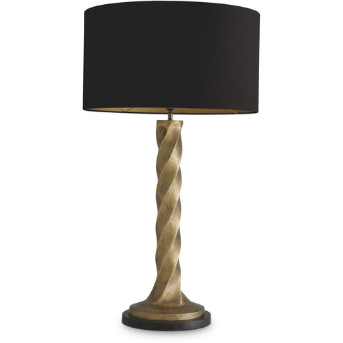 Costanza 38.58 inch 40.00 watt Vintage Brass with Black Granite Base Table Lamp Portable Light