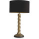Costanza 38.58 inch 40.00 watt Vintage Brass with Black Granite Base Table Lamp Portable Light