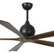 Atlas Irene-5 60 inch Matte Black with Walnut Tone Blades Ceiling Fan, Paddle Fan