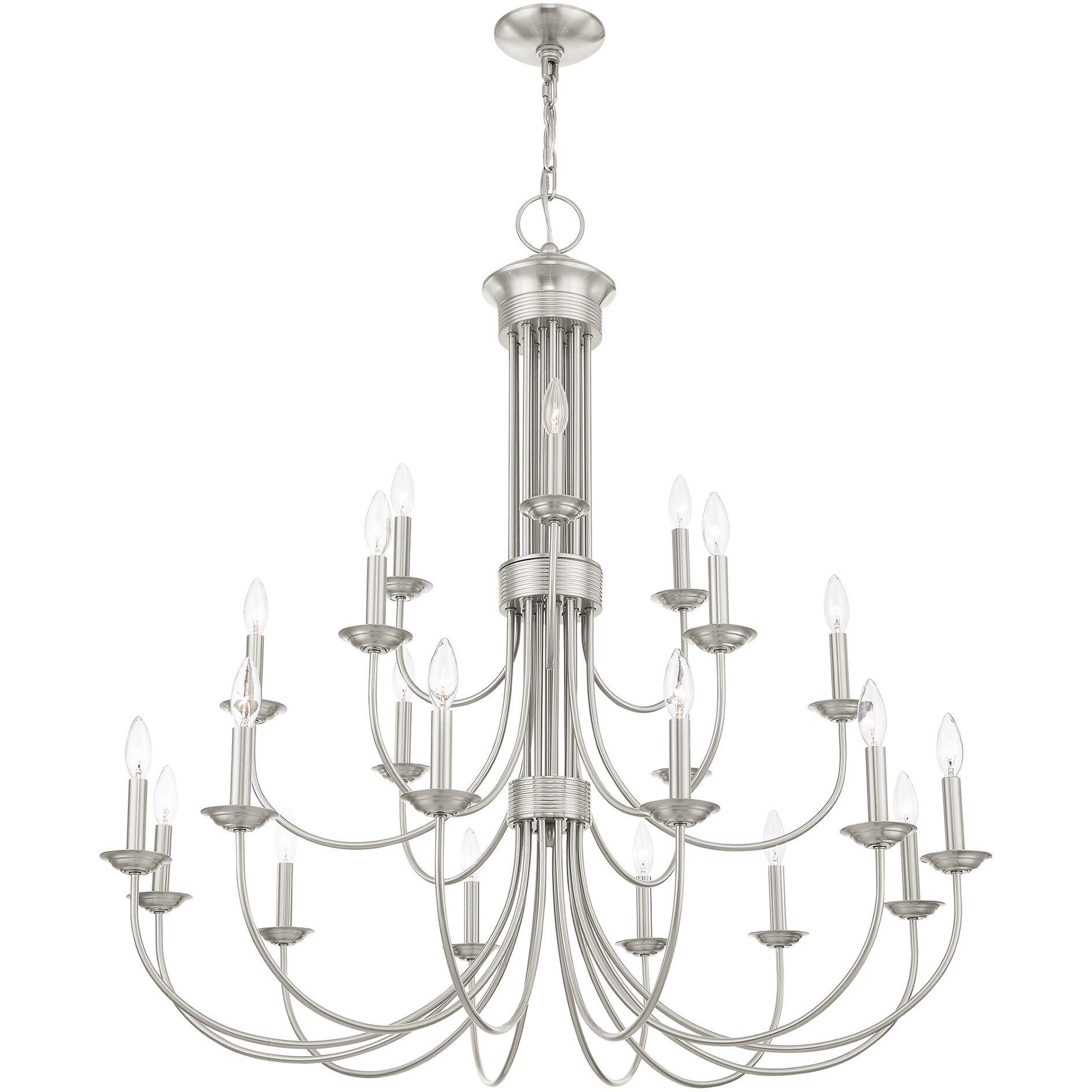 Estate 21 Light 42 inch Brushed Nickel Chandelier Ceiling Light