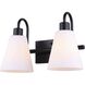 Wyler 2 Light Black Vanity Light Wall Light