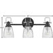 Easton 3 Light 24 inch Black with Chrome Vanity Light Wall Light in Black/Chrome