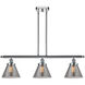 Ballston Large Cone LED 36 inch Polished Chrome Island Light Ceiling Light in Plated Smoke Glass, Ballston