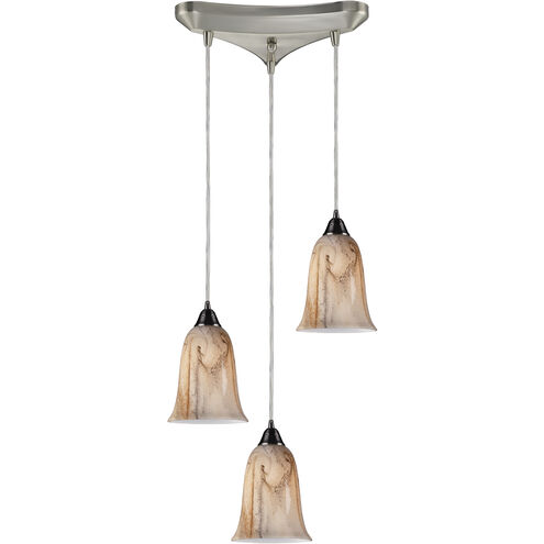 Granite 3 Light 10 inch Satin Nickel Multi Pendant Ceiling Light, Configurable